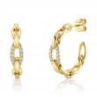 0.25Ct 14K Yellow Gold Diamond Link Hoop Earrings