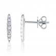 0.19Ct 14K White Gold Diamond Bar Stud Earrings