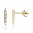 0.19Ct 14K Yellow Gold Diamond Bar Stud Earrings