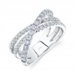 0.79Ct 14K White Gold Diamond Bridge Ring