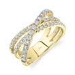0.79Ct 14K Yellow Gold Diamond Bridge Ring