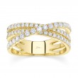 0.79Ct 14K Yellow Gold Diamond Bridge Ring