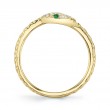 0.07Ct Diamond & 0.02Ct Green Garnet 14K Yellow Gold Snake Ring