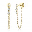 0.29Ct 14K Yellow Gold Diamond Chain Earrings