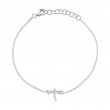 0.03Ct 14K White Gold Diamond Dragonfly Matte Bracelet