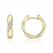 0.23Ct 14K Yellow Gold Diamond Twisted Huggie Earrings