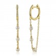 0.05Ct 14K Yellow Gold Diamond & Cultured Pearl Huggie Earrings