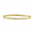 0.13Ct 14K Yellow Gold Diamond Twisted Bangle