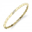 0.13Ct 14K Yellow Gold Diamond Twisted Bangle