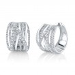 0.83Ct 14K White Gold Diamond Bridge Hoop Earrings