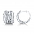 0.83Ct 14K White Gold Diamond Bridge Hoop Earrings