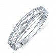 1.64Ct 14K White Gold Diamond Bridge Bangle