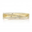 1.64Ct 14K Yellow Gold Diamond Bridge Bangle