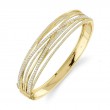 1.64Ct 14K Yellow Gold Diamond Bridge Bangle