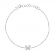 0.08Ct 14K White Gold Diamond Butterfly Bracelet