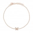 0.08Ct 14K Rose Gold Diamond Butterfly Bracelet