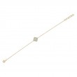 0.07Ct Diamond & 0.40Ct Mother Of Pearl 14K Yellow Gold Clover Bracelet