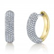 0.58Ct 14K Two Tone Diamond Pave Huggie Earrings