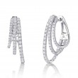1.58Ct 14K White Gold Diamond Oval Hoop Earrings