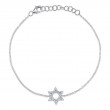 0.11Ct 14K White Gold Diamond Star Of David Bracelet