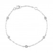 0.10Ct 14K White Gold 7 Diamonds By The Yard Sparkle Chain Bracelet