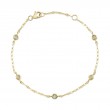 0.10Ct 14K Yellow Gold 7 Diamonds By The Yard Sparkle Chain Bracelet