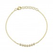 0.15Ct 14K Yellow Gold Diamond Bezel Faceted Ball Chain Bracelet