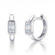 0.14Ct 14K White Gold Diamond Baguette Huggie Earrings