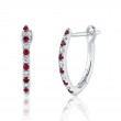 0.09Ct Diamond & 0.14Ct Ruby 14K White Gold Hoop Earrings