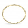 0.33Ct 14K Yellow Gold Diamond Bezel Ribbed Bangle
