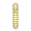 0.08Ct 14K Yellow Gold Diamond Bezel Ribbed Band