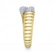 0.22Ct 14K Yellow Gold Diamond Ribbed Ring