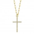 0.06Ct 14K Yellow Gold Diamond Cross Sparkle Chain Necklace