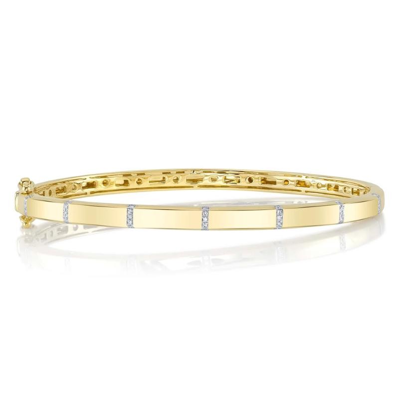 0.09Ct 14K Yellow Gold Diamond Bangle