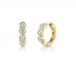 1.50Ct 14K Yellow Gold Diamond Bezel Huggie Earrings