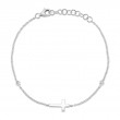 14K White Gold Cross Bracelet