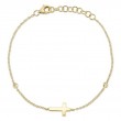 14K Yellow Gold Cross Bracelet