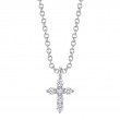 0.10Ct 14K White Gold Diamond Cross Necklace