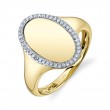 0.11Ct 14K Yellow Gold Diamond Oval Ring