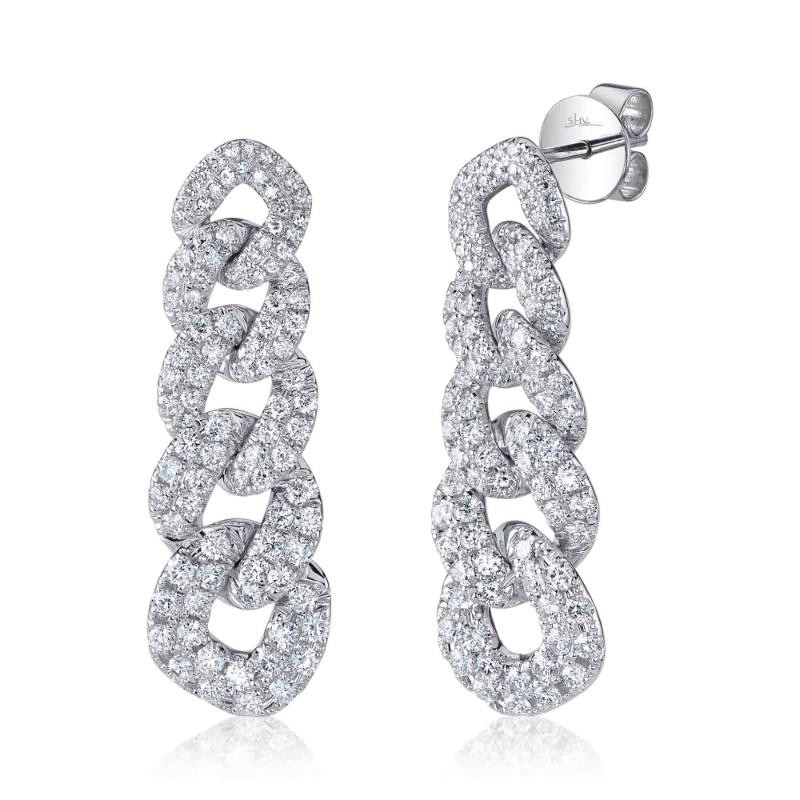 1.62Ct 14K White Gold Diamond Link Earrings