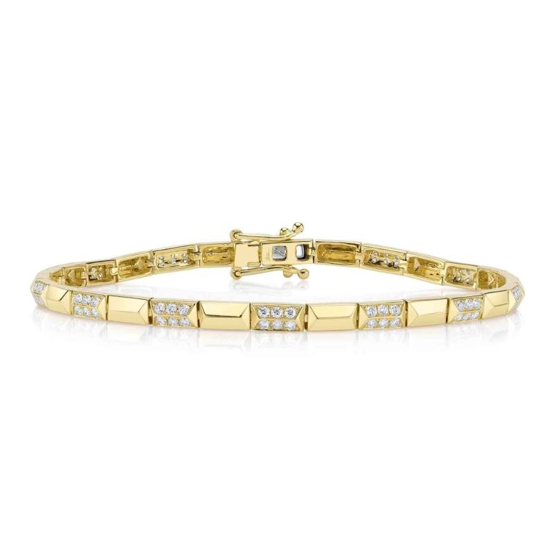 0.90Ct 14K Yellow Gold Diamond Geo Cut Bracelet