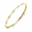 0.56Ct 14K Yellow Gold Diamond Geo Cut Bangle
