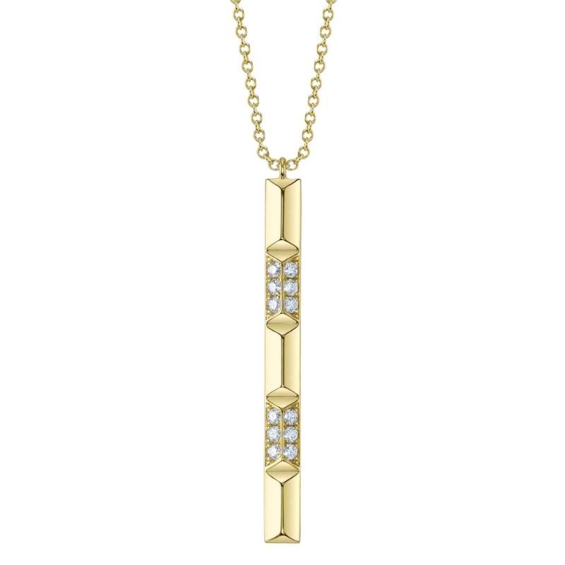 0.17Ct 14K Yellow Gold Diamond Geo Cut Necklace