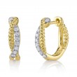 0.21Ct 14K Yellow Gold Diamond Twisted Hoop Earrings