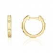 14K Yellow Gold Octagon Geo Cut Huggie Earrings