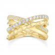 0.48Ct 14K Yellow Gold Diamond Bridge Geo Cut Ring
