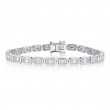 1.53Ct 14K White Gold Diamond Baguette Tennis Bracelet