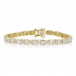 1.53Ct 14K Yellow Gold Diamond Baguette Tennis Bracelet