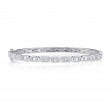 0.65Ct 14K White Gold Diamond Baguette Bangle