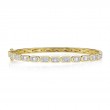 0.65Ct 14K Yellow Gold Diamond Baguette Bangle